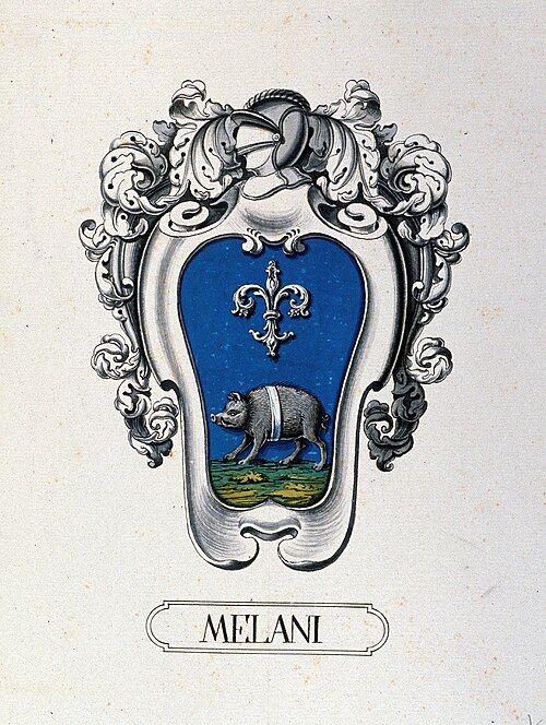 Brasão da família Melani — Stemma di famiglia Melani, Pistoia, Toscana